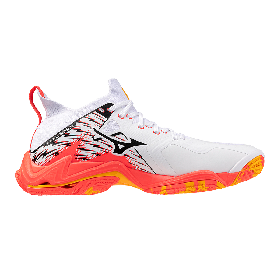 Mizuno WAVE LIGHTNING NEO 3 White/Fiery Coral 2/Citrus